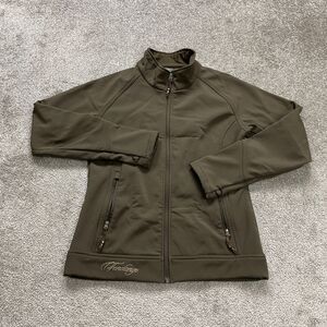Fundango Active Jacket Womens Small Brown Mock Neck Full Zip Pocket Outdoor